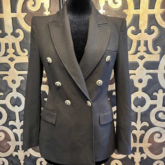 Zara black double breasted lion buttons blazer - Picture 1 of 6
